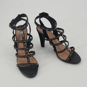 Gianni Bini black Heels rhinestones with adjustable ankle strap